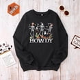 thumbnail image 4 of Women Howdy Western Cowboy Skeleton Sweatshirt, Retro Halloween Oversized Crewneck Pullover, 4 of 7