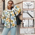 thumbnail image 6 of COEQINE Women's Full Zip Up Hoodie Fashion Sweatshirts Yellow Blue Pumpkin Print Oversized Casual Wear Y2K Workout Jacket Coat Fall Winter Outfits Tops with Pockets, XL, 6 of 7