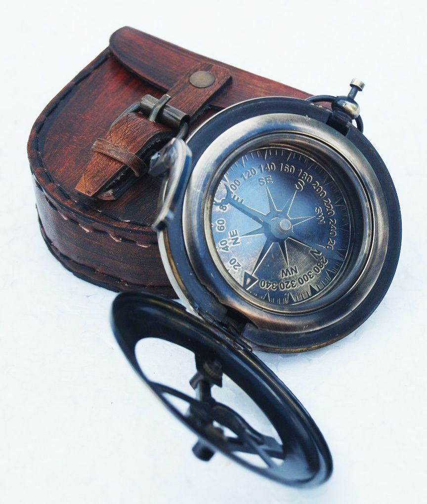 Personalized Compass Sundial Engraved Compass Custom Compass Wedding Gift
