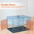 thumbnail image 3 of 36 inch Dog Crate for Medium Small Dogs Folding Portable Metal Dog Cage Kennel Double Door Pet Crate with Divider and Tray, Blue, 3 of 7