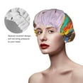 thumbnail image 4 of Kll Oil Painting Beautiful Butterfly Pattern Shower Cap & Bath Cap For Women,Reversible Oversized Waterproof Shower Caps For All Hair Lengths,Elastic Reusable Bathing Hair Cap, 4 of 9