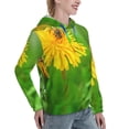 thumbnail image 6 of Picia Bees Pollinates A Yellow Dandelion Pattern Casual Women's Hoodie, Hooded Sweatshirt with Kangaroo Pocket, Comfortable Pullover with Eye-catching Drawstrings-XX-Large, 6 of 7