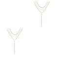thumbnail image 1 of Jumpingount Collar de cadena delicado oro plata joyería estética borlas decoración colgante gargantillas collares en capas para mujer Oro 3 capas 2piezas, 1 of 6