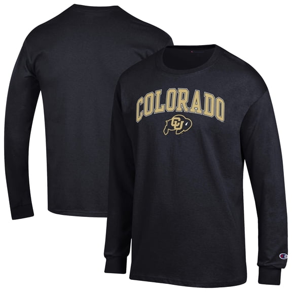 Men's-Champion Black Colorado Buffaloes Arch Over Logo Long Sleeve T-Shirt