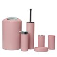 thumbnail image 1 of Juego de accesorios de baño, regalo de plástico para baño, bote de basura, escobilla de baño con soporte, botella desinfectante de manos, 6 uds., 1 of 5