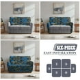 thumbnail image 6 of Yuyamidu Blue Camo Loveseat Recliner Covers 2 Seater Hunting Branch Recliner Loveseat Slipcover with Elastic Edge Washable Furniture Protector, 6 of 8