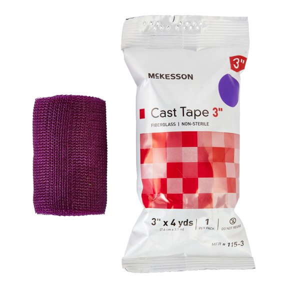 McKesson Cast Tape, Water-Activated Resin Casting Tape - Purple, 3 in x 12 ft, 1 Count, 10 Packs, 10 Total