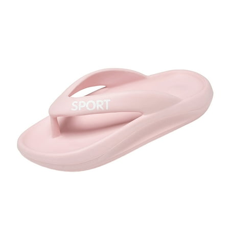 

Frostluinai Thick-Soled Flip-Flops Women S Cloud Slippers Bubble Slides For Menouter Wear Solid Color Increased Slippers Non-Slip Clip-On Couple Beach Shoes