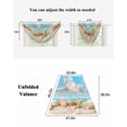 thumbnail image 6 of Waterfall Valances for Windows, Nautical Coastal Kitchen Sheer Valance Curtains, Summer Beach Shell Conch Starfish Blue Rod Pocket Elegant Swag Valances for Living Room Bedroom, 47.2"x38.5", 3 Panel, 6 of 8
