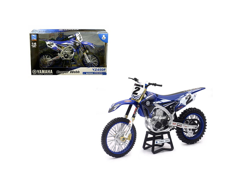 NEW RAY YAMAHA YZ 450F DIRT BIKE MOTORCYCLE 1/6 #2 COPPER WEBB BLUE 49513 