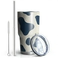 thumbnail image 2 of 30oz Cow Pattern Tumblers Stainless Steel Tumbler with Lid and Straw,Vacuum Insulated Double Wall Travel Tumbler Cups Mug with Cleaning Brush for Coffee,Tea, 2 of 7