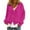Hot Pink, variant on IWRICH Women's Fuzzy Knit Sweaters Cardigan Fall Winter Button down Open Front Casual Solid Color Cropped Sweaters Purple XL