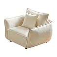 thumbnail image 2 of MH Minimalist 44" Chenille Sofa Armchair | Modern Beige Upholstered Living Room &amp; Bedroom Furniture | Solid Wood Frame, Foam Filled | Easy Assembly, 2 of 6