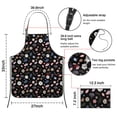 thumbnail image 3 of Pioneer Flower Floral Print Pattern Cotton Linen Apron with Pockets, Waterproof Adjustable, 33x27 Inch for Kitchen, Gardening, BBQ, Salon, 3 of 6