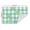 thumbnail image 3 of LNWH Green Plaid Floral Pattern Placemats, 6 PCS Heat Resistant Washable PVC Table Mats, 18"x12", 3 of 6