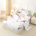 thumbnail image 2 of Homewish Japanese Ink Landscape Twin Sheets,Cherry Blossom Swallow Bedding,3 Pieces,1 Fitted Sheet and 1 Pillowcase, 2 of 6