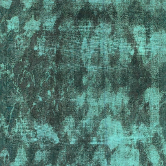 Ahgly Company Indoor Square Abstract Turquoise Blue Modern Area Rugs, 8' Square