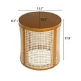 thumbnail image 2 of LiviNest Round End Table: Rattan Woven Side Table with Storage - Rubber Wood Nightstand for Living Room & Bedroom Small Space Decor, 2 of 6