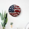 thumbnail image 4 of Wall Clock Silent Non-Ticking Battery Operated Modern Wall Clocks Decorative for Bathroom Kitchen-American Flag Painted On Wood Wall Image(12inch), 4 of 4