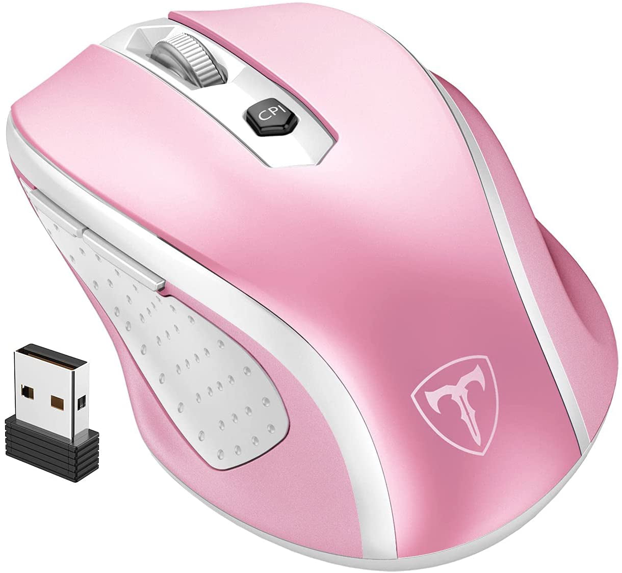 5 Adjustable DPI Levels MacBook VicTsing MM057 2.4G Wireless Portable Mobile Mouse Optical Mice with USB Receiver Pink Laptop 6 Buttons for Notebook Computer PC