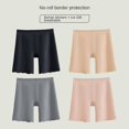 thumbnail image 3 of Pantalones de seguridad 2 en 1 de cintura alta sin costuras de seda helada, bragas para mujer, pantalones cortos transpirables ondulados debajo de la falda, medias, ropa interior para mujer, 3 of 5