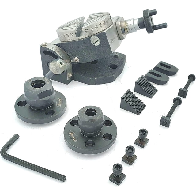 Assorts Table Rotative (3 Pouces/80 mm Inclinable, Adaptateur de Collet ER16 & 20 avec Kit de Pince M6)