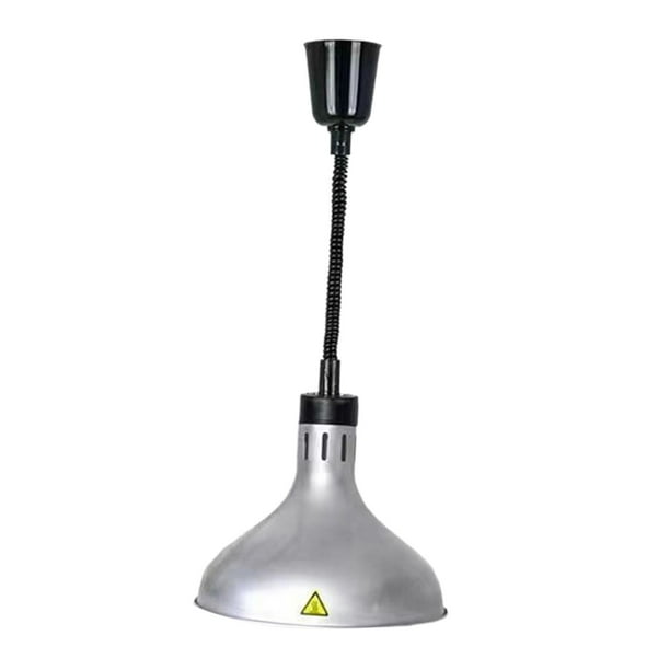 Lámpara calentadora de alimentos telescópica de metal con bombilla de 250 W para uso comercial. Argén