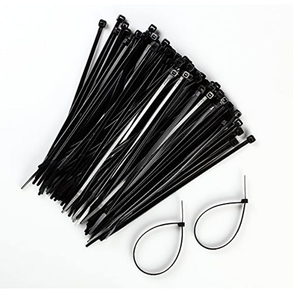 100 Pcs Nylon 8" inch Black Network Cable Cord Wire Zip Tie Strap 50 Lbs