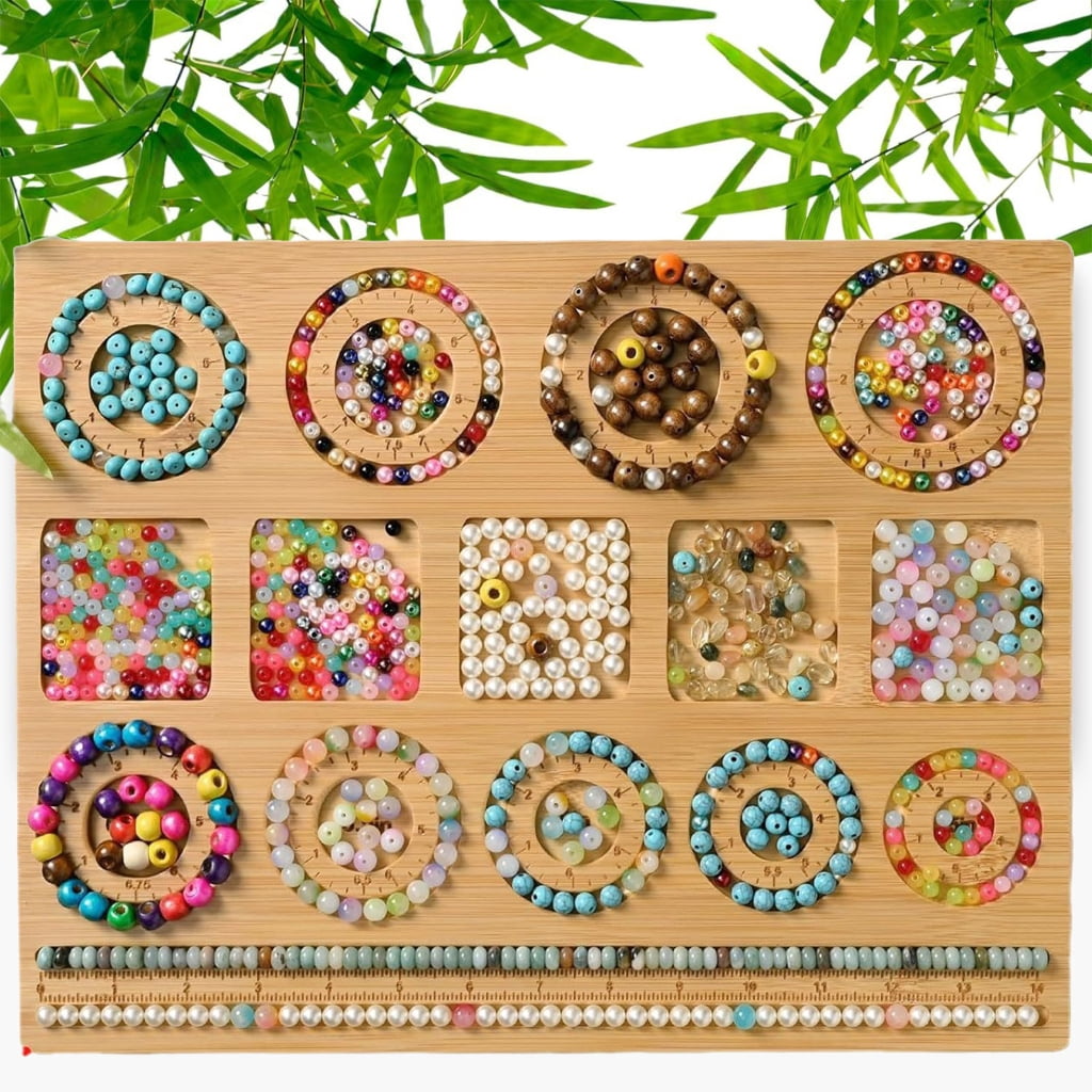 Necvior Wooden Bead Plate Jewelry Crafting Tool Jewelry Beading Designs Tray for Bracelet Necklaces Ornament Making Boards
