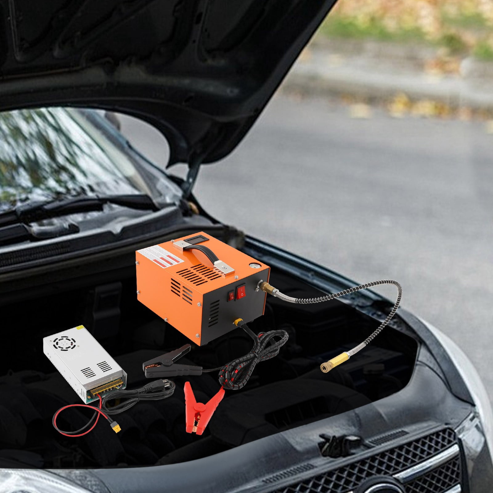 300W 30 MPa Air Compressor Stainless Steel Orange Air Compressor for PCP Air Rifles Air Pistols PCP Air Guns