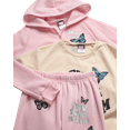 thumbnail image 3 of ELLA IN PINK Girls Sweatsuit Set - 3 Piece Fleece Hoodie Graphic Tees and Jogger Sweatpants (7-16), 3 of 7