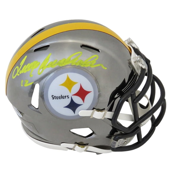 Terry Bradshaw Signed Pittsburgh Steelers Chrome Riddell Speed Mini Helmet (Beckett)