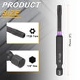 thumbnail image 2 of Uxcell 2pcs TT25 Torx Impact Screwdriver Bit 1/4" Hex Shank 3" Long Magnetic with Hole, 2 of 7