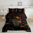 thumbnail image 2 of jejeloiu Basketball Sport Lovers Full Size Comforter Sets,Boys Ball Game Bedding Comforter Set,Neon Honeycomb Hexagon Bedding Sets For Girls Boys,Ultra Soft Home Decor Reversible,3-Piece, 2 of 8