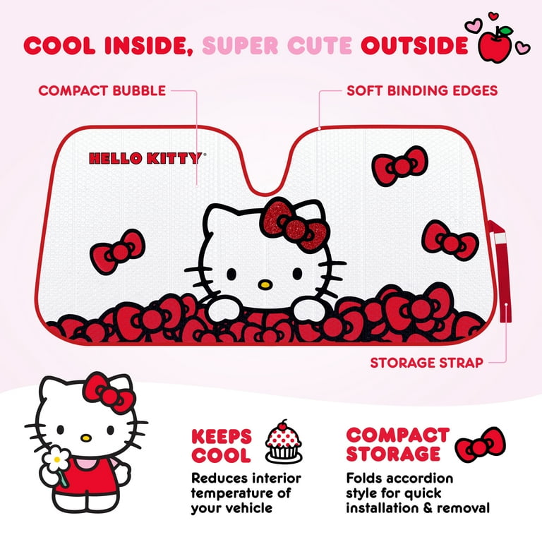 Carbella Hello Kitty Car Windshield Sun Shade, Official Sanrio
