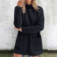 thumbnail image 2 of NMMUED Sherpa Pullover Women Womens Mock Neck Sweatshirt Womens Oversized Sweatshirt Turtleneck Sweatshirt Womens Long Sleeve Tops Womens Pullover Oversized Mock Neck Sweatshirt Dark Gray S, 2 of 9