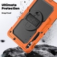 thumbnail image 3 of For Samsung Galaxy Tab S10 Plus/S9 FE+/S9+ Case 12.4 inch, 360 Rotating Shockproof Cover with Stand, Screen Protector, Shoulder Strap (SM-X820/X810/X610), Orange, 3 of 7