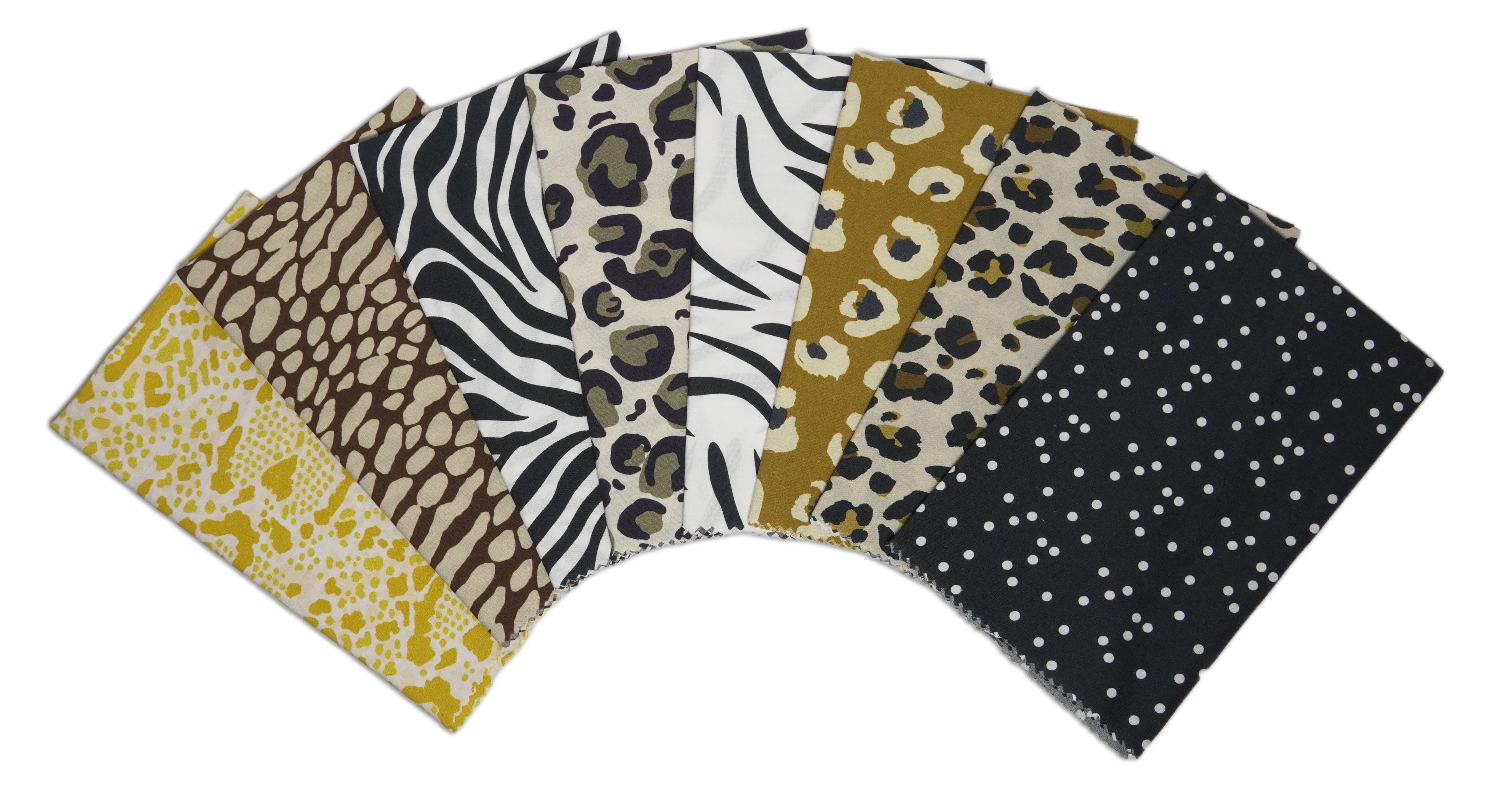 Soimoi 8 Pc Fat Quarter Bundle- Animal Skin Print 18"x 22" DIY Patchwork- 100% Cotton Pre-Cut Quilting Fabric Multicolor