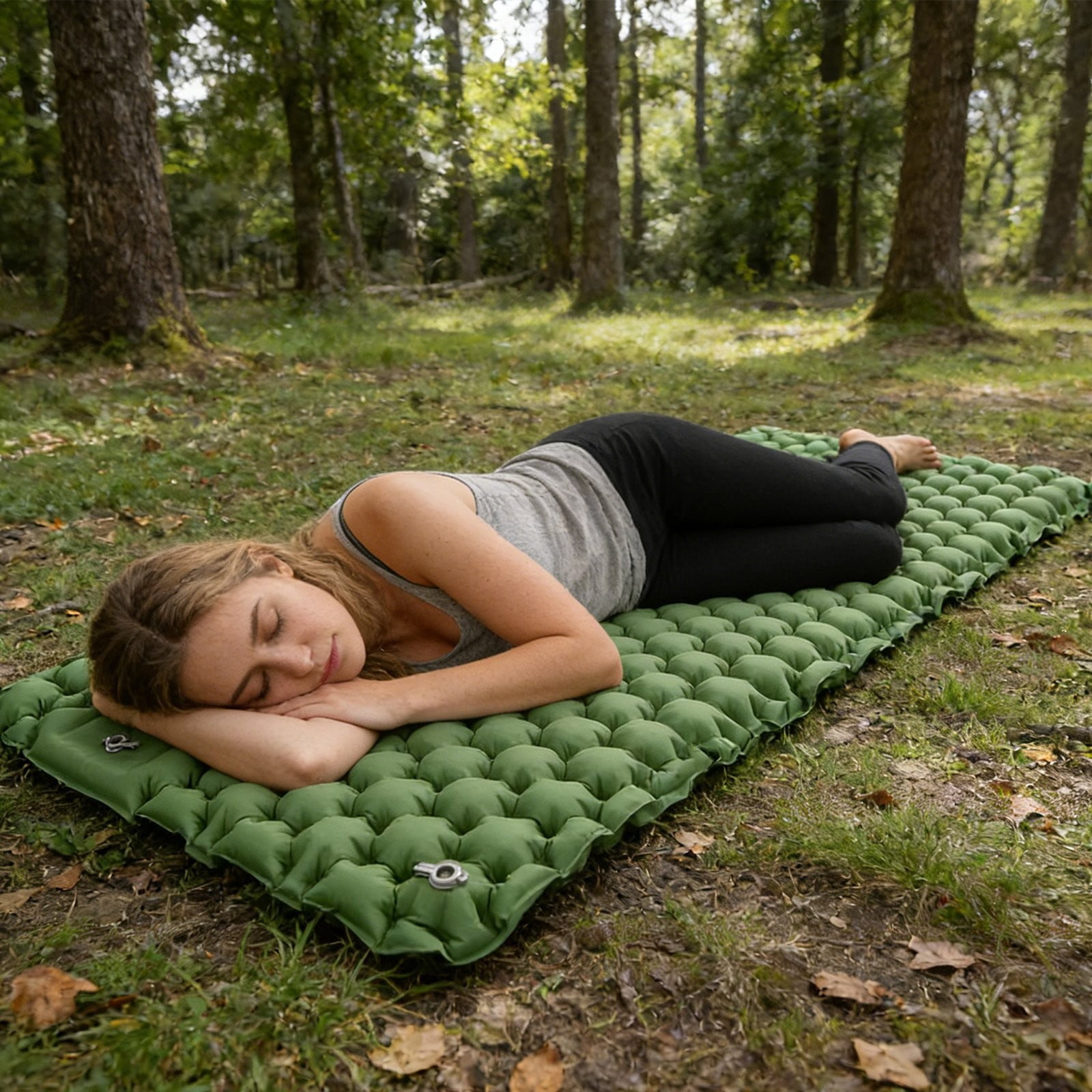 Double Inflatable Sleeping Pad for 2 Person - Camping Mattress for Backpacking Hiking Traveling, Compact Ultralight Portable Air Mattress for Tent, Ideal for Couples and Outdoor Adventures