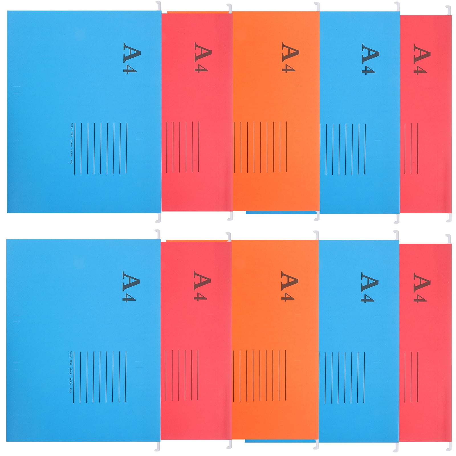 Linaichen 10pcs A4 Hanging File Folders Storage Organizer (Mixed Color)