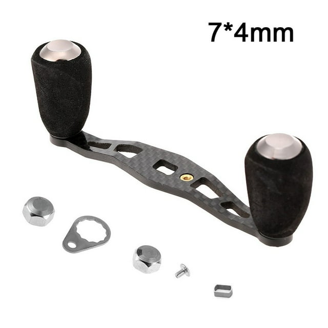 Poignée de Moulinet de Pêche Portable Remplacement Bouton Droitier Bascule Gauche Droite Fibre de Carbone
