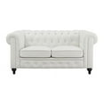 thumbnail image 5 of Chesterfield Sofa Set - Color: White, Size: Sofa Loveseat, 5 of 11