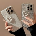 thumbnail image 5 of Designed for iPhone Case,Luxury Glitter Sparkle Sparkly Bling 3D Love Heart Camera Lens Protection Shockproof Protective Cover Phone Case (iPhone 14,Silver), 5 of 6
