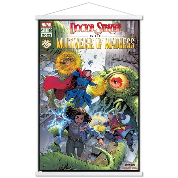 Marvel Doctor Strange in the Multiverse of Madness - Action Wall Poster with Wooden Magnetic Frame, 22.375" x 34"