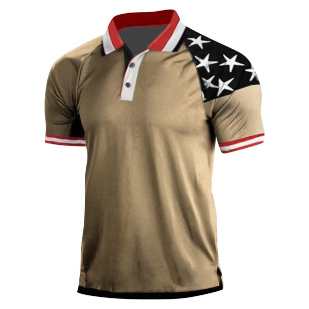 European And American Men's Retro Outdoor Top Digital Printing Short-sleeved Top L