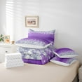 thumbnail image 6 of Manfei Romantic Sparkling Print Bedding Comforter Set 7-Piece,Chic Diamond Pearl King Bedding Sets,Purple Silver Bed Sheets For Girl,Ultra Soft Home Decor Reversible, 6 of 8