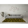 thumbnail image 3 of Ahgly Company Machine Washable Indoor Square Abstract Yellow Contemporary Area Rugs, 8' Square, 3 of 4