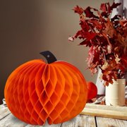 3D Paper Pumpkin Honeycomb Hanging Decoration Lanterns Pumpkin Tissue Ball Halloween Party Weddings Garden Indoor Outdoor Decoration