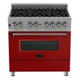 thumbnail image 5 of ZLINE 36 in. Professional Dual Fuel Range in DuraSnow Stainless Steel with Red Matte Door (RAS-RM-36), 5 of 5