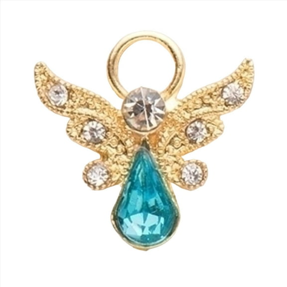 Roman Birthstone Angel Pin March Aquamarine